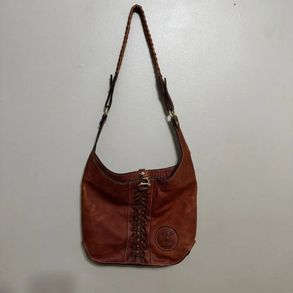 Cuddigan Atlas Hobo brown full grain leather bag